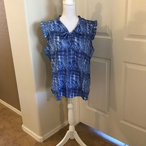 Adorable Blue Jacklyn Smith  sleeveless blouse